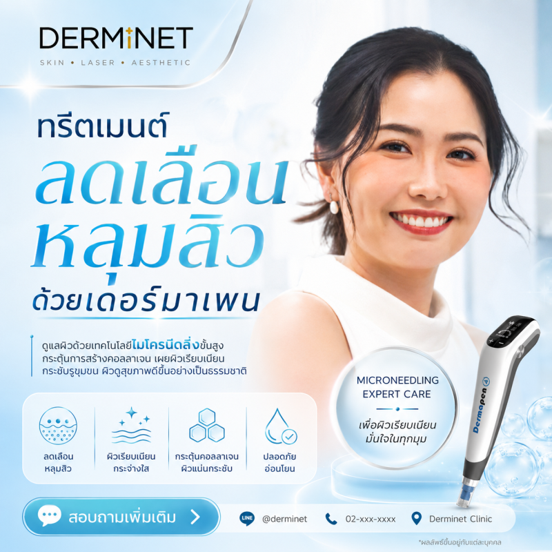 ทรีตเมนต์ลดเลือนหลุมสิวด้วยเดอร์มาเพน (Acne Scar Treatment with Dermapen)